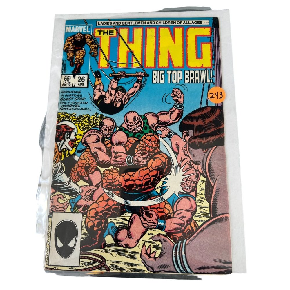 Vintage Marvel The Thing Comic Book Big Top Brawl #26 8/85  Copper Age